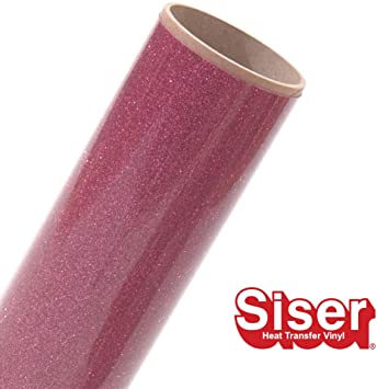 Siser Glitter Heat Transfer Vinyl: Neon Pink , 11.8 x 36 Inches